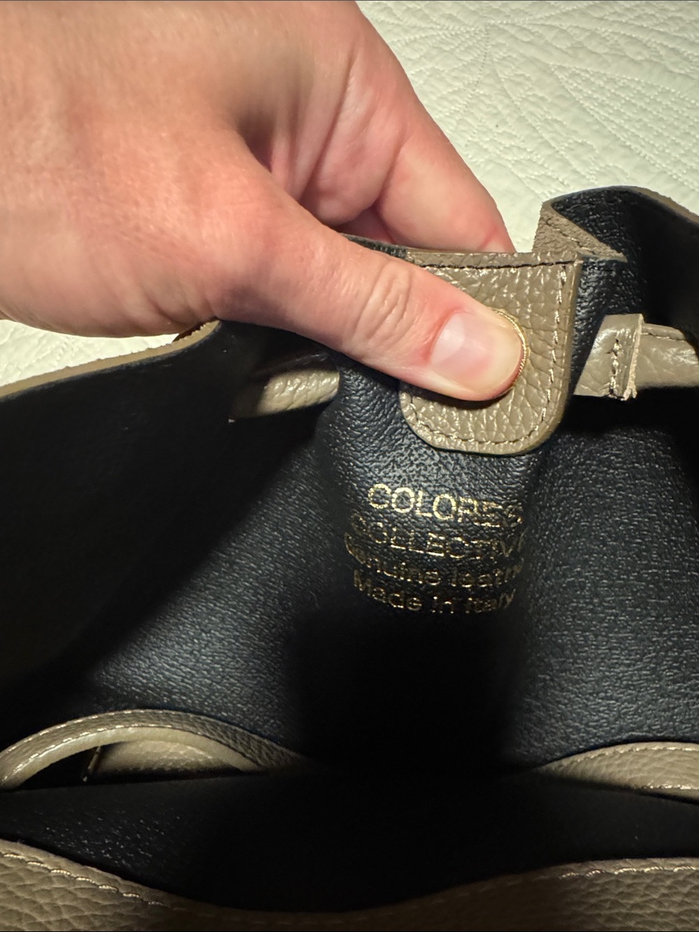 Suede Knot-Handle Shoulder Bag in Taupe - Picture 4 of 6